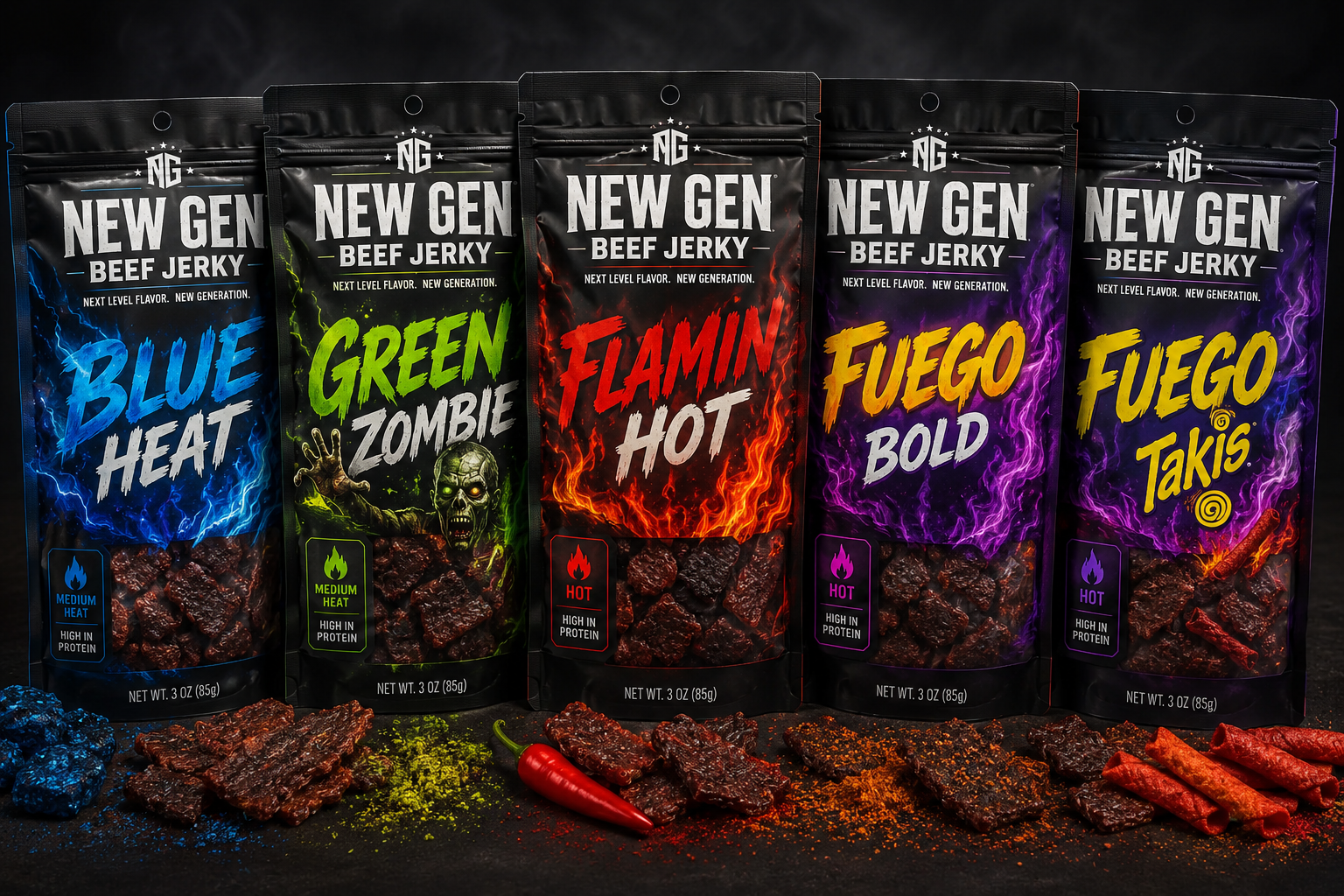 New Gen Beef Jerky pack of five ￼